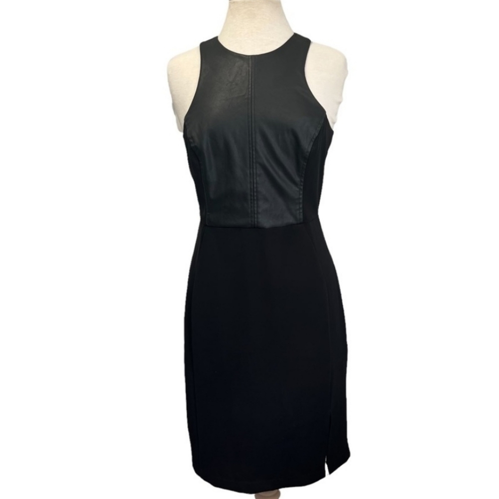 H&M faux leather sheath dress Size 6 small / medium EU 38
